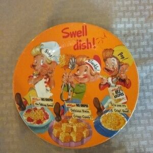 𝅺vintage KELLOGG Plate Rice Crispies "Swell Dish"